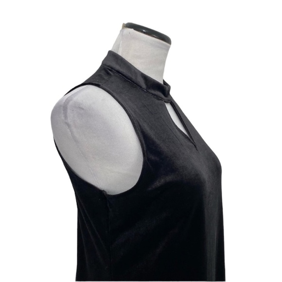 WORTHINGTON Black Velvet Velour Sleeveless Keyhole Cocktail Dress Size M - Picture 5 of 16